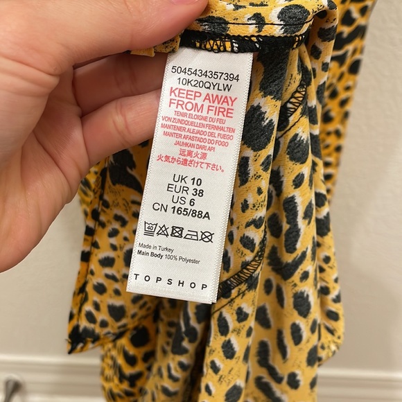 Topshop Yellow Animal Print Leopard Long Sleeve Maxi Dress - Picture 14 of 14